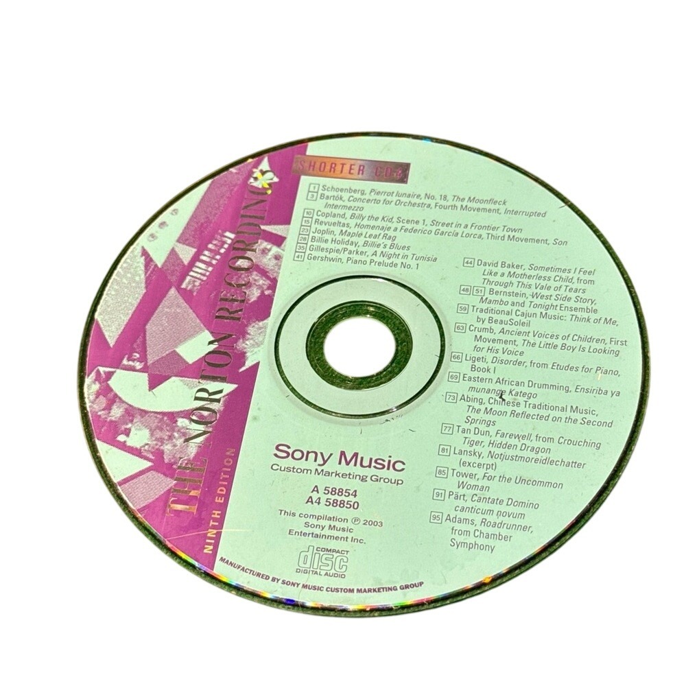 The Norton Recordings Ninth Edition CD Classical Music Sony Shorter A58854 2003